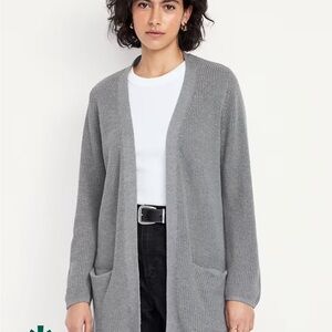 Gray Open-Front Women's Sweater